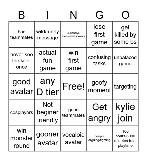 Aysm Bullshit Bingo Card