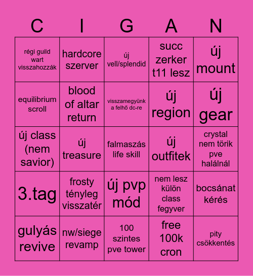 2025 kalpheon labda Bingo Card