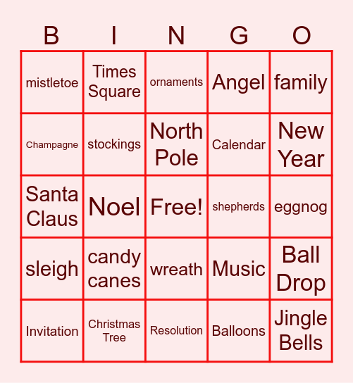 Festive Fun Bingo Card