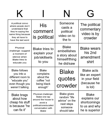 Family Bingo Card