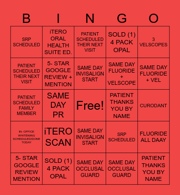 HYGIENIST Bingo Card