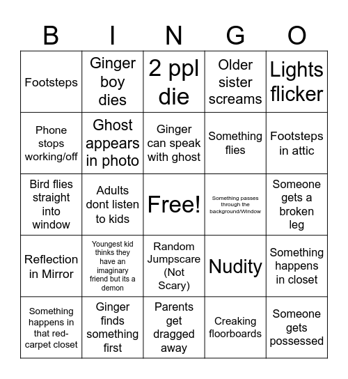 Poltrigest Bingo Card