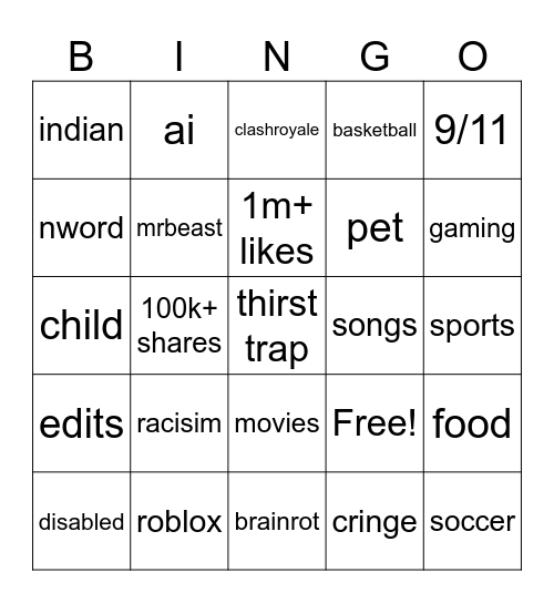 ig reels bingo Card