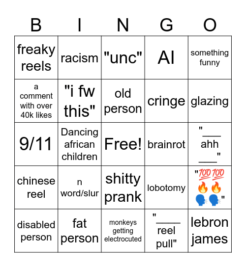 ig reels bingo 2025 Bingo Card