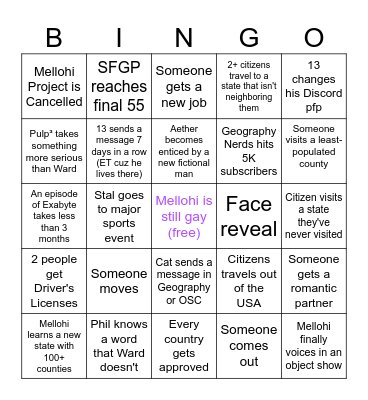 Talking Town 2026 Bingo Card