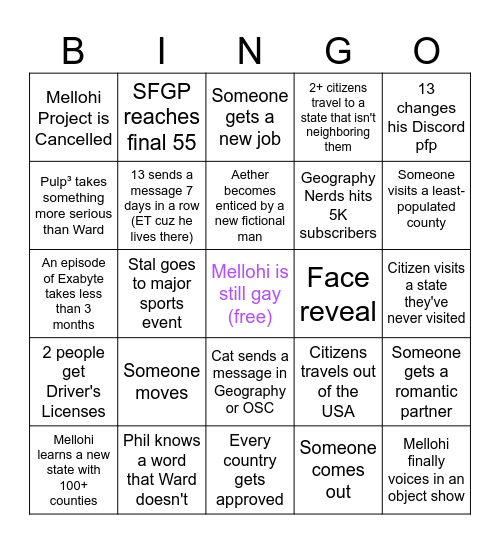 Talking Town 2026 Bingo Card