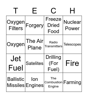 Future Tech bingo Card