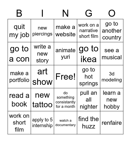 2026 bingo Card