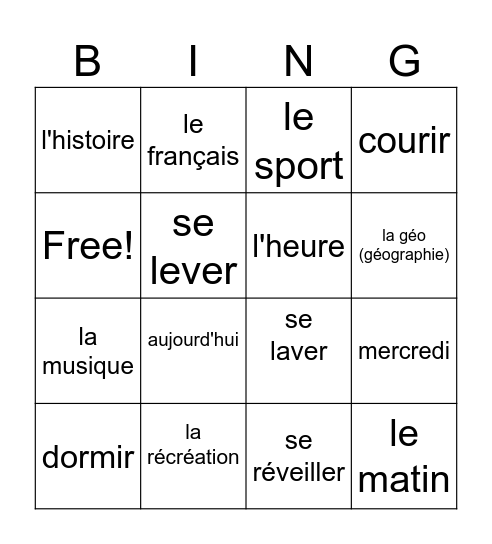 unite 6 amis et compagnie Bingo Card