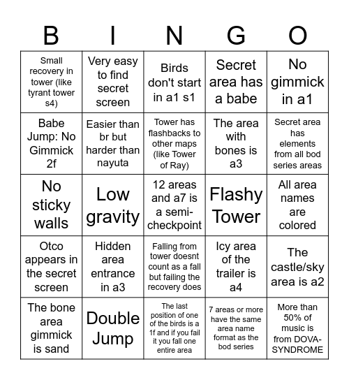 Ghost Babe of Dimension Bingo Card