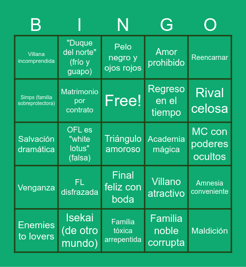 Romantasy Bingo Card