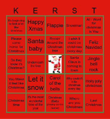 Kerst Bingo Card