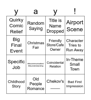 Christmas Movie Bingo Card