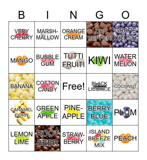 JELLY BEAN Bingo Card