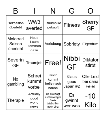 Bingo of Hope 2026 Bingo Card