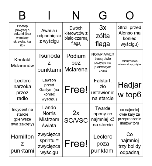 mam katar bingo Card