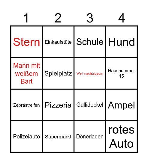 Finde mit dem Tablet: Bingo Card
