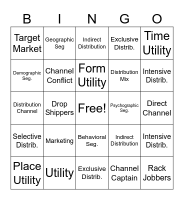 Bingo B Bingo Card
