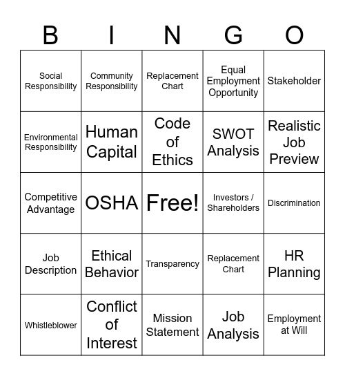 Bingo A Bingo Card