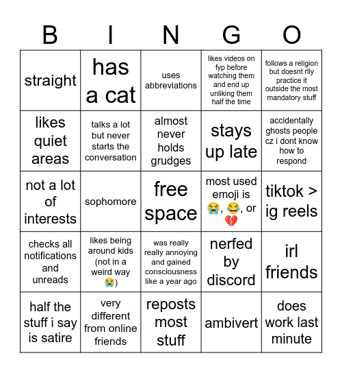 ali Bingo Card