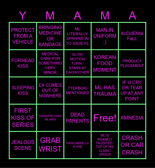 KDRAMA BINGO Card