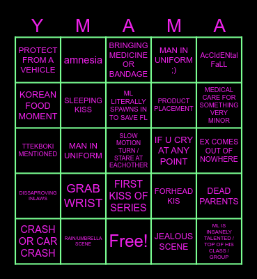 KDRAMA BINGO Card