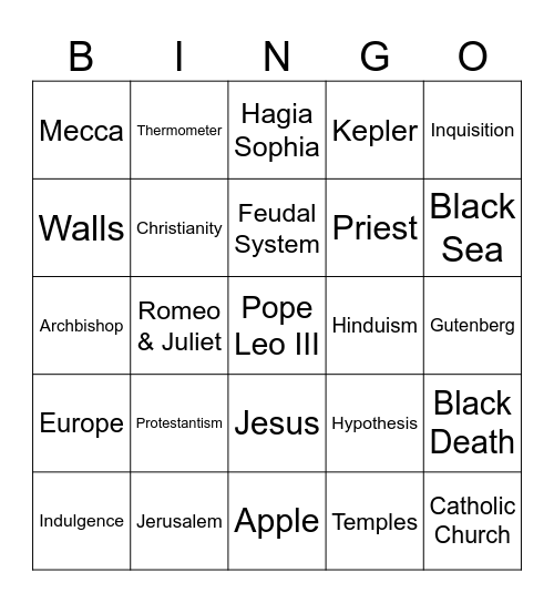 Review Bingo Card