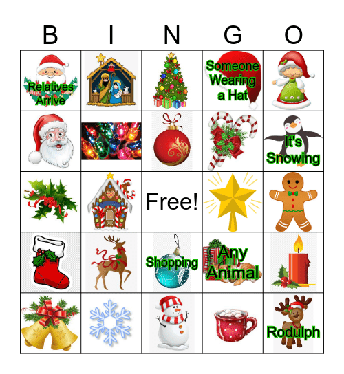 Any Christmas Movie Bingo Card