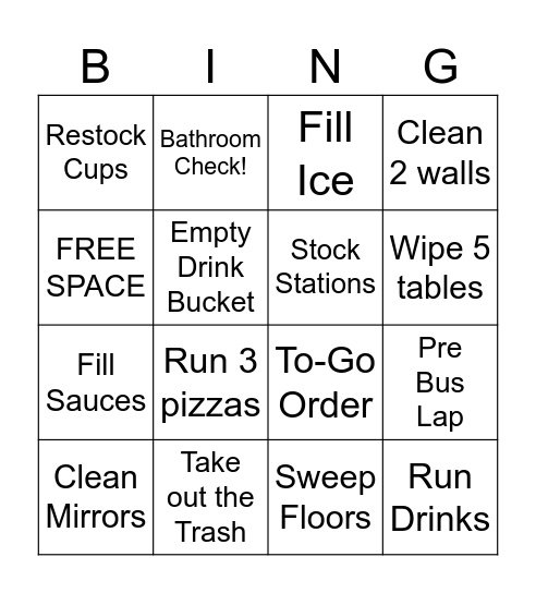 Sunday Support Bingo Card