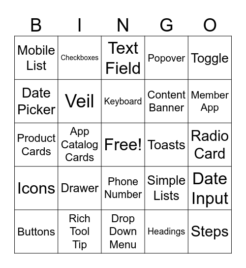THE GYM Bingo Card