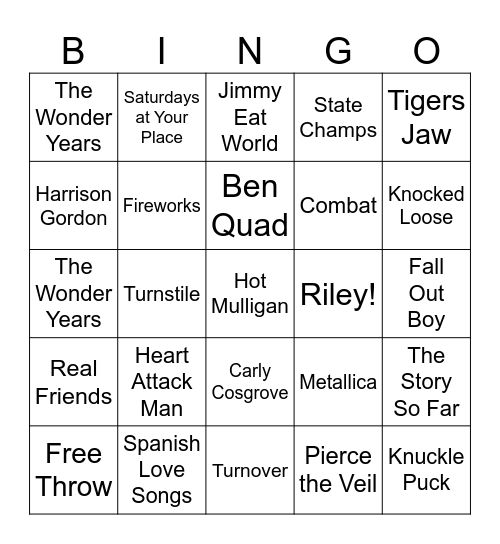Hot Mulligan 11/30 Bingo Card
