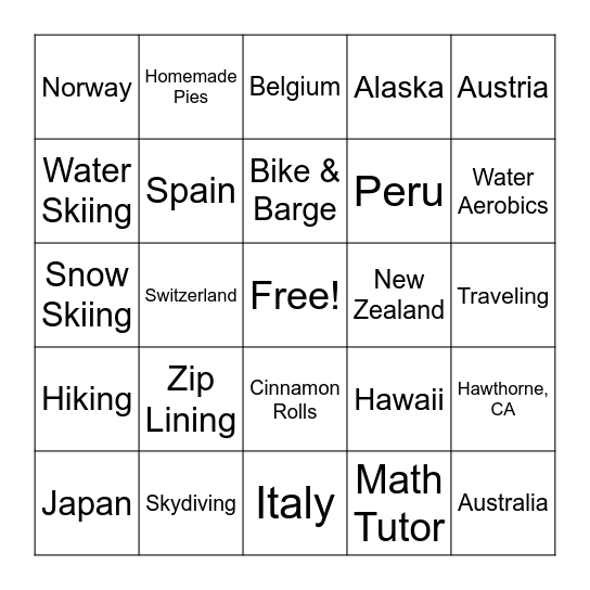 Grandma’s Bingo Card