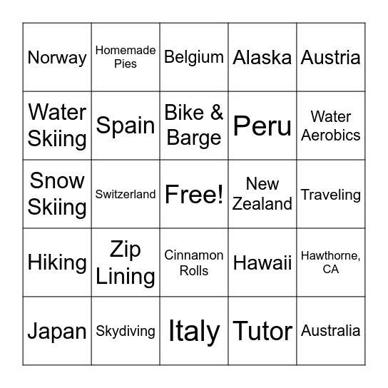 Grandma’s Bingo Card