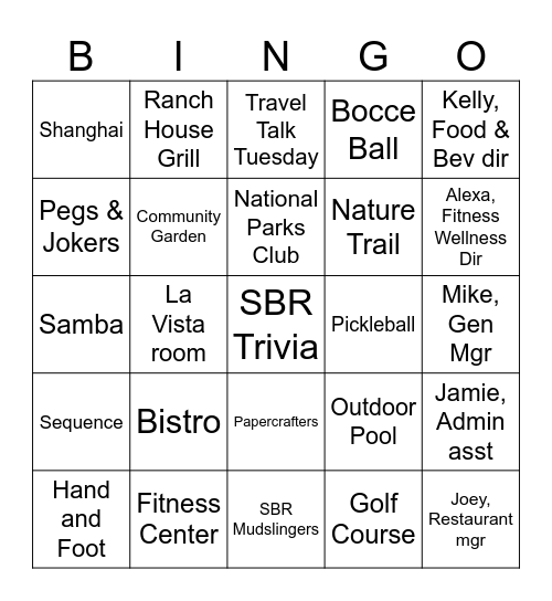 SBR Bingo Card