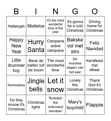 Vrouwen van Nu -Kerstbingo- Bingo Card