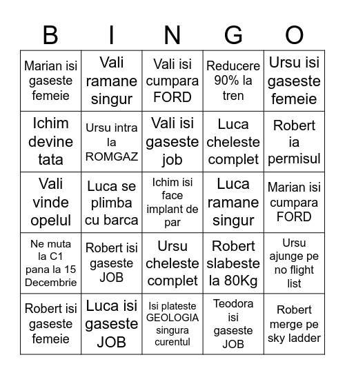 Bingo apocalipsa Bingo Card