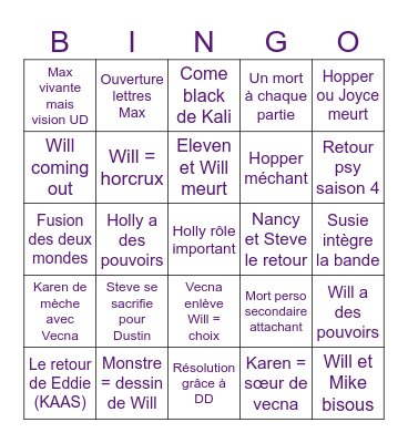 Bingo ST s5 Bingo Card