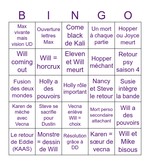Bingo ST s5 Bingo Card