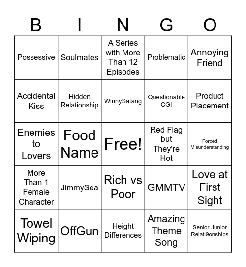 BL Bingo Card