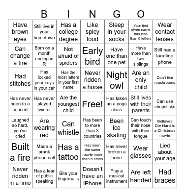 Family Christmas Bingo 2025 Bingo Card