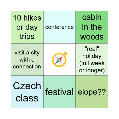 2026 travel Bingo Card