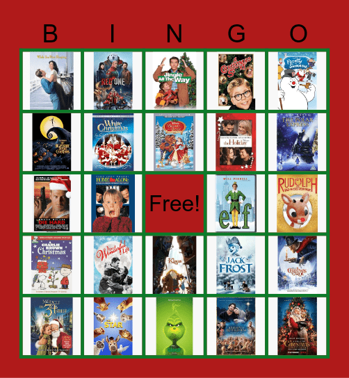 Christmas Movie Bingo Card
