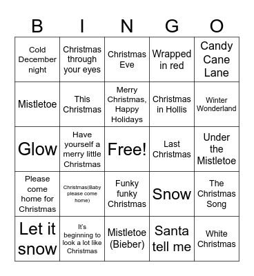 Santa tell me Bingo Card