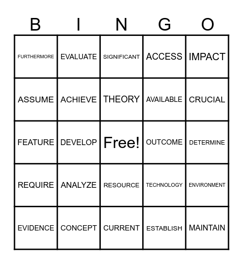 LAST DAY Bingo Card