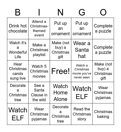 Adrian's BINGO Card