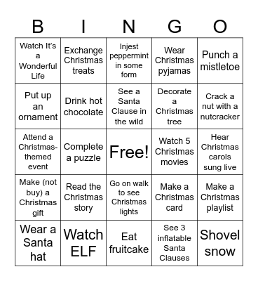 Nicole's Bingo Card
