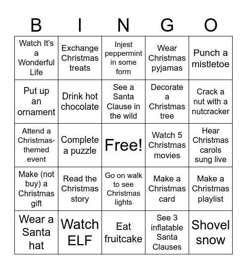 Nicole's Bingo Card