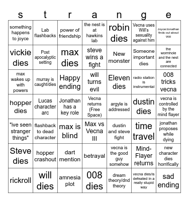 ST Season 5 pt2 Bingo Card