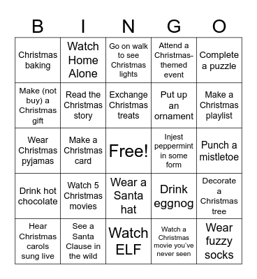 Christmas BINGO Card