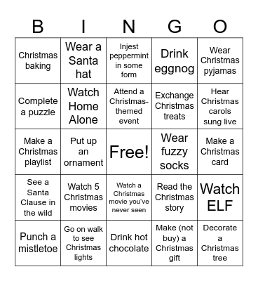 Christmas Bingo Card